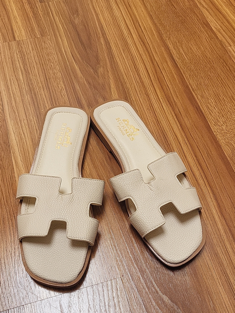 Women's Cream Slide Mules - Elegant Slip-On Sandals